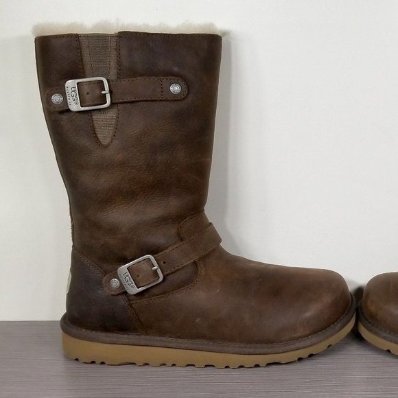 UGG Australia Kensington Tall Shearling Boots, Brown Leather, Womens Size 5 / 35 - Picture 7 of 11